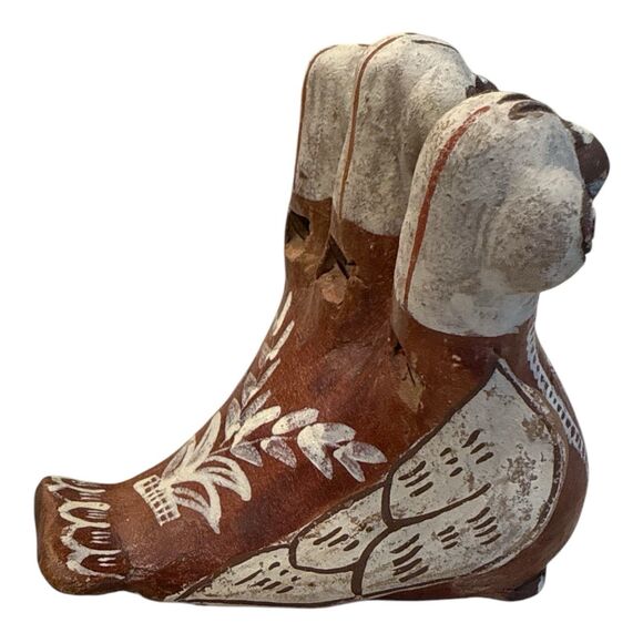 Vintage Peruvian Pottery Bird Whistle Vintage 3 Birds Folk Art Figurine Redware - Picture 5 of 11